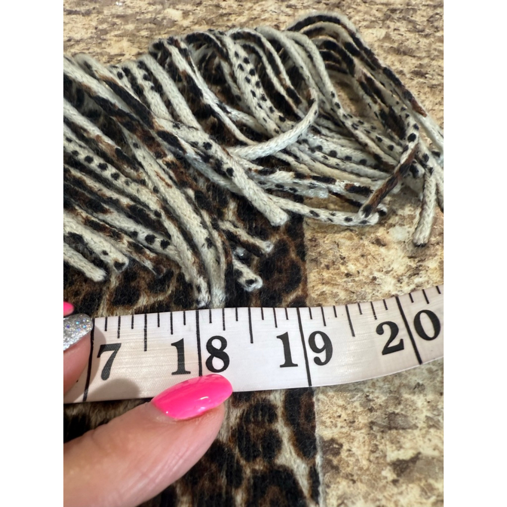 Michael Kors Leopard Print Scarf Brown Black One Size - Picture 4 of 8